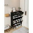 thumbnail image 4 of Shoe Storage Cabinet with 2 Flip Drawers and Open Shelf,Free Standing Shoe Racks Storage Cabinet with Metal Legs,Shoe Rack Organizer Entrance Shoe Storage Cabinet Narrow Closet for Entryway Hallway, 4 of 9