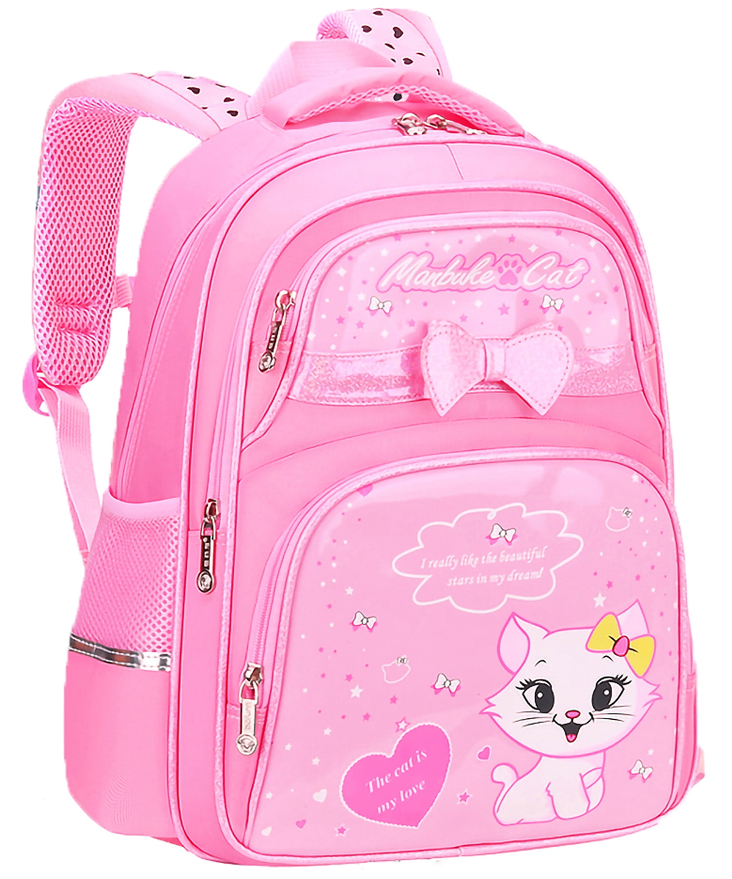Rainbow Pink Backpack Girls School Bag Rucksack Travel Pencil Case Smile DREAMS 