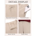 thumbnail image 6 of RICHCOIN Men's Pants Elastic Waist Drawstring Casual Trouser Lightweight Straight-Legs Loose Beach Pants with Pockets, 6 of 7