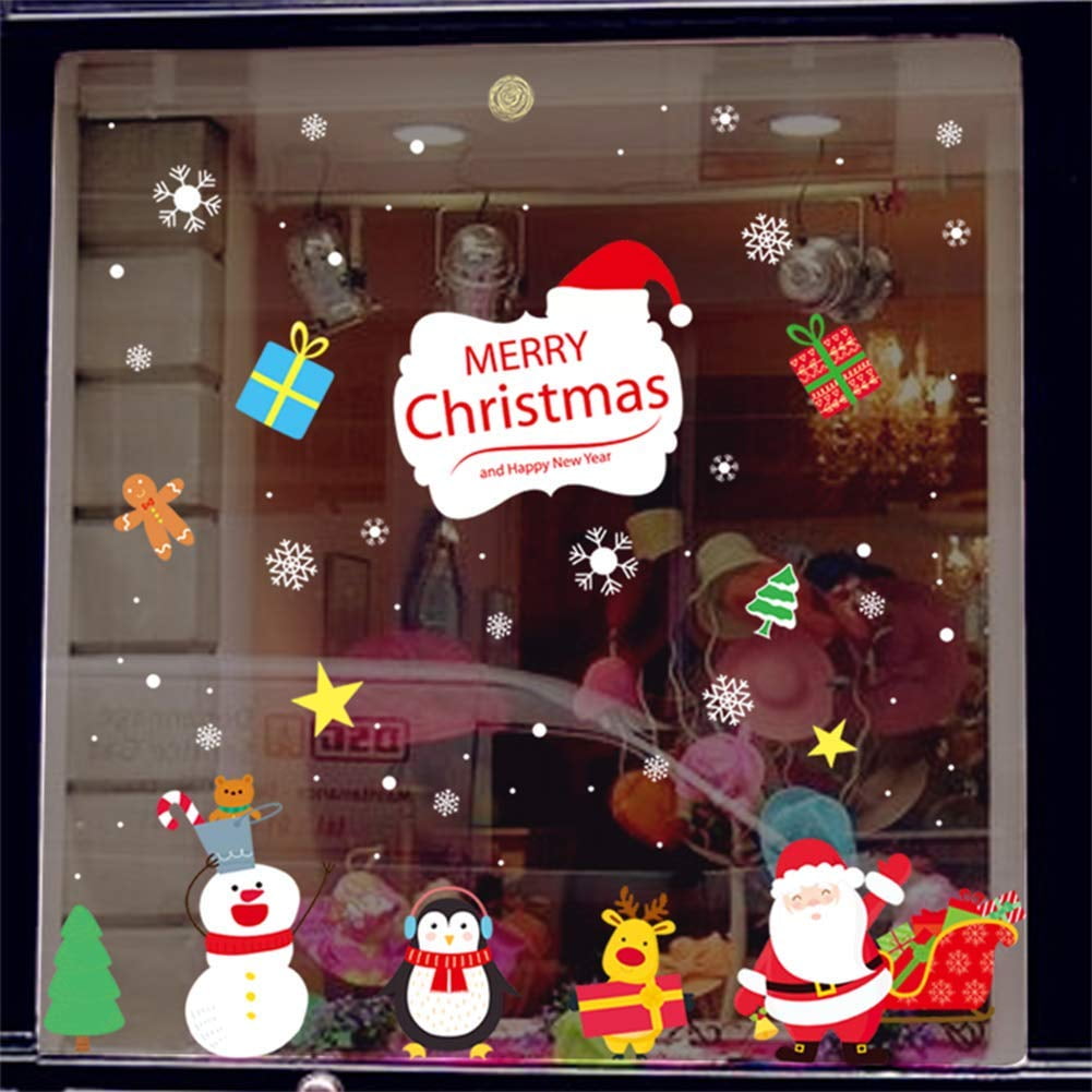 Window Stickers Christmas Decoration For Home Merry Christmas Ornaments New Year 