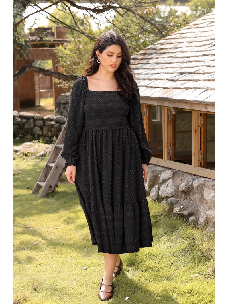black midi floral dress Baltic Born Womens Mattea Smocked | Size:EU 35/US 5 Handle-Free 47