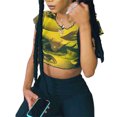 thumbnail image 1 of Y2k Crop Top Manches Courtes Imprimés Graphiques Crop Tops pour Femmes E-Girls, 1 of 5