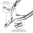 thumbnail image 2 of Cuticle Trimmer with Cuticle Pusher and Scissors, Cuticle Remover Professional Durable Pedicure Manicure Tools, Stainless Steel Cuticle Nipper Cutter Clipper (Silver Pusher), 2 of 7