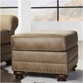 thumbnail image 3 of Brown Faux Leather Armchair and Ottoman Set with Nailhead Trim, Traditional Living Room Accent Chair and Footstool, 3 of 10