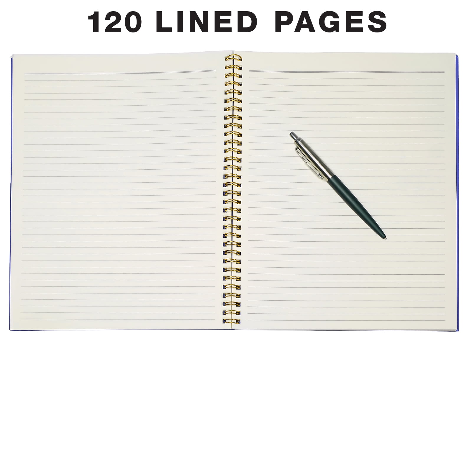 8.5x11" Fashion Spiral Notebook, 3-Pack, 120 Pages, College Ruled (Solid)