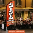 thumbnail image 3 of QSUM Chicken Wings Themed Swooper Flag, 11FT Chicken Wings Advertising Feather Flag with Pole Kit, Ground Spike and Hand Bag, Chicken Wings Banner Signs for Businesses and Storefronts(FLAG ONLY), 3 of 7