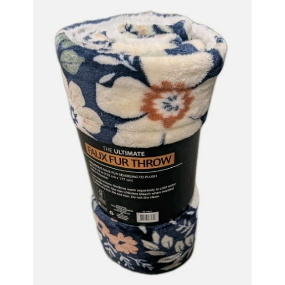 The Ultimate Faux Fur Throw Blanket, Reversible Plush, 60 x 70 Inches, Soft Cozy Polyester