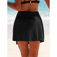thumbnail image 7 of Charmo Womens Side Split Swim Skirts Built-in Briefs Tankini Bottoms Bikini Skirts with Back Pocket, 7 of 7