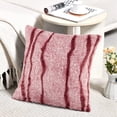 thumbnail image 6 of Home Soft Things Plush Striped Faux Fur Pillow Covers, Set of 2, 20"x20", Finch Stripe-Woodrose, 6 of 6