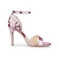 thumbnail image 3 of BLISSFUL STEP Women's Embroide Leather Ankle Strap Stiletto Heel Sandals Pink 6, 3 of 8