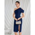 thumbnail image 2 of One Shoulder Split Tight Bandage Dress Party Dresses, 2 of 10
