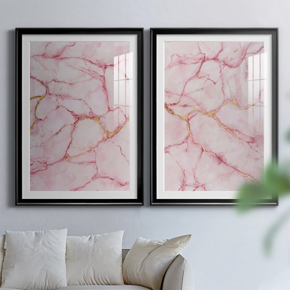 Wexford Home Rose Marble I Premium Framed Print, 18.5" x 24.5" - Ready to Hang, Black (Set of 2)