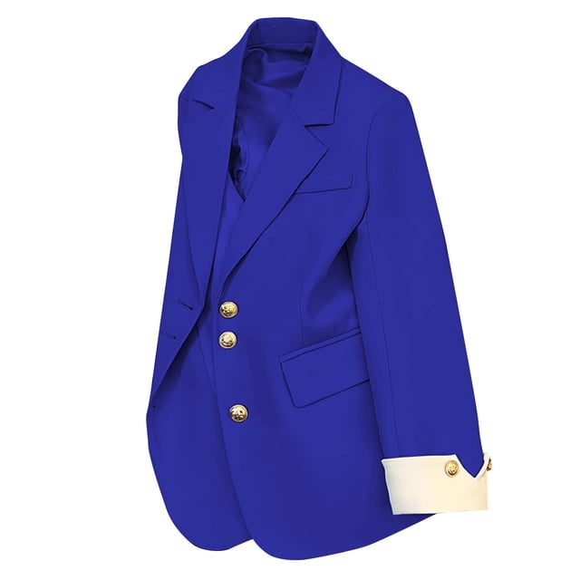 Hvobtty Vestes Chaudes Décontractées à Manches Longues pour Femmes, Blouse Blazer à Manches Longues pour Femmes, Mode Décontractée, Couleur Unie, avec Poches, Col Rabattu