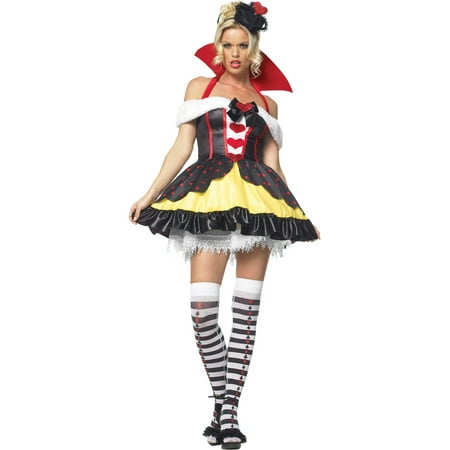 Queen of Hearts Mini Dress Costume Royalty Victorian Fairytale Theatre 3 Pc Set