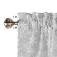 thumbnail image 5 of Winter Snowflake Kitchen Curtains and Valances Set, Christmas Gray Background Modern Rod Pocket Window Valance 18 Inch Window Curtain Panels for Living Room Bedroom Laundry, 27.5x24in, 3 Pieces, 5 of 7