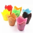 thumbnail image 5 of Shisuyan 50 Pcs Cupcake Wrappers Liners Tulip Shape Muffin Cases Cake Cup Party Favors (Pink), 5 of 5
