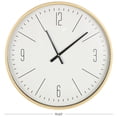 thumbnail image 3 of DecMode 20" Gold Glass Wall Clock with White Face, 3 of 13