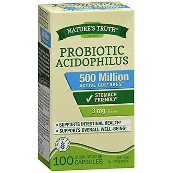 Nature's Truth Probiotic Acidophilus 3mg Quick Released, 100ct, 5-Pack