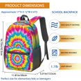 thumbnail image 3 of Pink and Yellow Tie Dye Pattern 17" School Backpacks for Teens,Waterproof Oxford Fabric,S-Shape Padded Straps for School,Travel,Hiking,Camping, 3 of 6