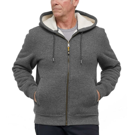 Magnum Men's Fleece Lined Full Zip Hoodie, Gray, Size Large