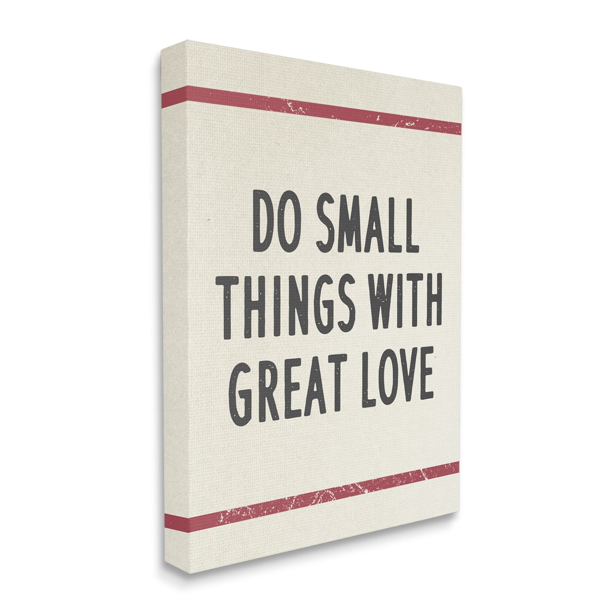Stupell Industries Do Things with Great Love Red Bistro Stripe Canvas Wall Art by Daphne Polselli