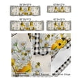 thumbnail image 3 of Kitchen Cafe Valance Curtain for Small Windows,Farm Gnome Daisy Floral with Bee Rod Pocket Valances Black White Lattice and Burlap Window Treatment Panel for Living Room/Bedroom/Bathroom,42x12in, 3 of 9