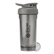 BlenderBottle Strada Shaker Bottle, 28 oz, Tritan Plastic, Leakproof Flip Cap, Wire Whisk Ball, BPA-Free, Grey