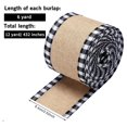 thumbnail image 2 of Zhuge Wide Black and White Wired Edge Plaid Burlap Ribbon – Decorative Craft Ribbon for DIY Projects, Gift Wrapping & Christmas Decor, 2 of 4