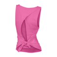 thumbnail image 4 of TODOZO Tank Top for Women 2025 Womens Summer Tops Summer Tops for Women Womens Tank Tops Back Hollow Round Neck Slim Fit Strapless Women's Vest Hot Pink S, 4 of 6