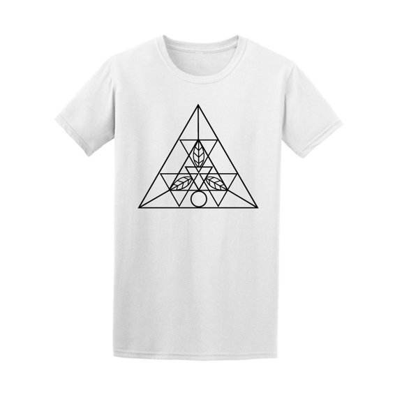 Geometric Leaves On Temple Tee Men's -Image by Shutterstock