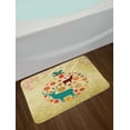 thumbnail image 2 of Christmas Bath Mat, Reindeer and Snowflakes in Abstract Balls Ornament Vintage Design Paper Art Image, Non-Slip Plush Mat Bathroom Kitchen Laundry Room Decor, 29.5 X 17.5 Inches, Beige, Ambesonne, 2 of 2