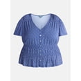 thumbnail image 5 of Terra & Sky Women’s Plus Femme Smocked Top, Sizes 0X-5X, 5 of 5