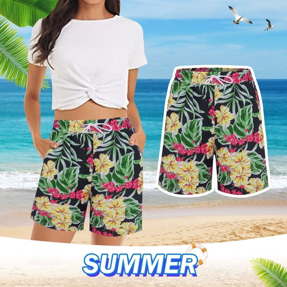 HAIJIE Women Swim Shorts Comfy Shorts Women's Running Shorts for Women Wife Elastic Waist Embroidered Ruffle Shorts