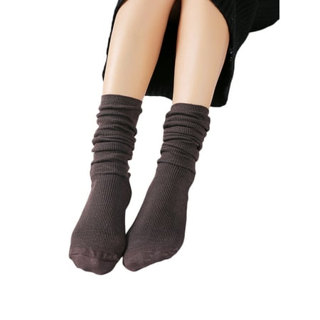 

Female Cotton Stocking Ladies Solid Color Long Tube Socks Loose Socks for Spring Autumn Winter