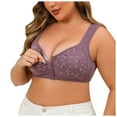thumbnail image 3 of felwors Bra for Older Women, Breathable Front Closure Daisy Bra, 2025 New Comfortable Front Close Button Bras No Underwire Grey, 36/80, 3 of 8
