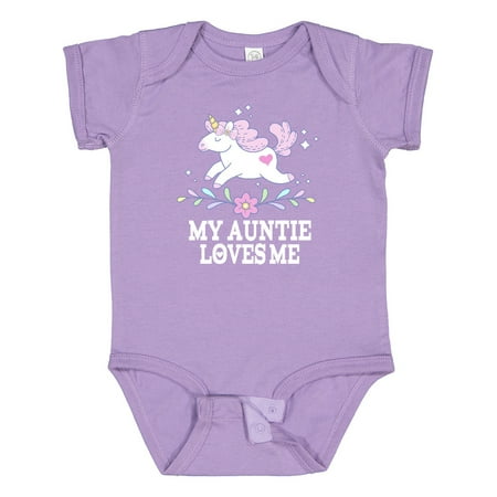 

Inktastic My Auntie Loves Me Unicorn Girls Baby Bodysuit