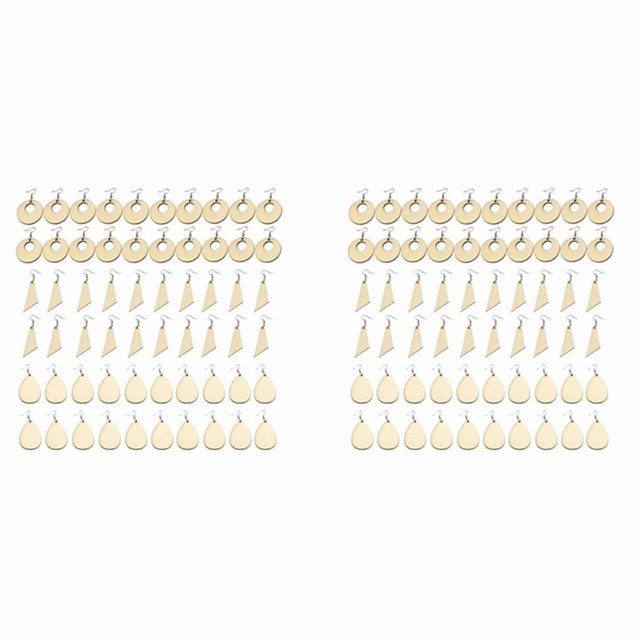 120 Piezas Pendientes de Madera en Sin Terminar con Agujeros y de Pendientes para Hacer Joyas de Bricolaje