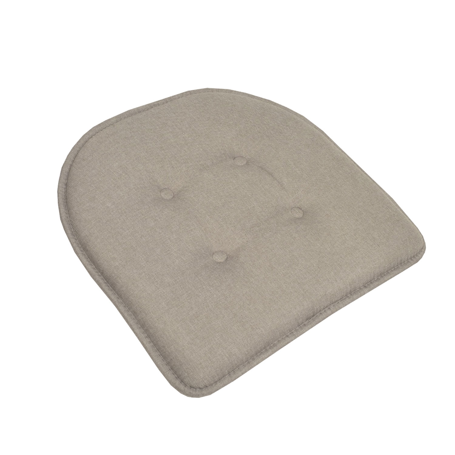 Sweet Home Collection U-Shaped Memory Foam Tufted Non Slip Chair Pads - 2 PK, Khaki
