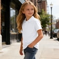 thumbnail image 6 of Tsesme 3 Pack Boys Button Short Sleeve Shirts, Kids Basic Collared Uniform Tops, Breathable Casual Back to School Tops 12T, 6 of 9