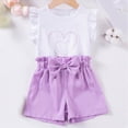 thumbnail image 6 of HCNTES Toddler Baby Summer Clothes Kid Outfits Girls Short Sleeves T-Shirt Tops + Shorts Cute Outfits Set For 18-24 Months 2t 3t 4t 5t 6t 7t 8t 9t Kids, 3-4 Years, 6 of 6