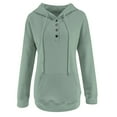 thumbnail image 6 of Homenesgenics Sweatshirts for Women Women's Hooded Solid Color Long-sleeved Sweatshirt Casual Blouse Pullover Tops, 6 of 7