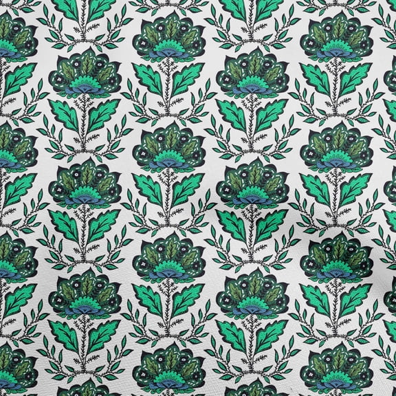 oneOone Polyester Spandex Dark Green Fabric Leaves & Clover Quilting Supplies Print Sewing Fabric By The Yard 56 Inch Wide-B7