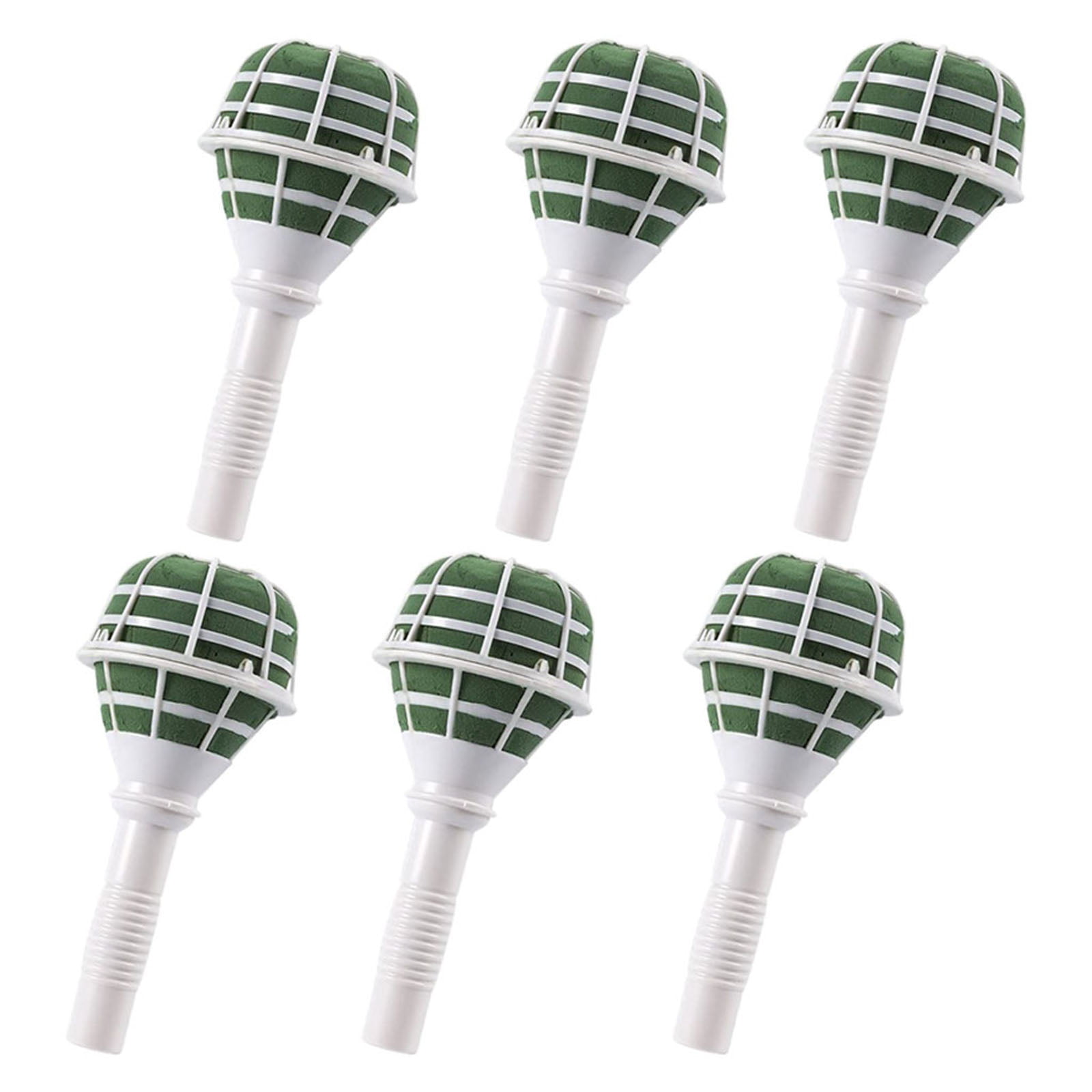 Dry Foam Bouquet Holder with Handle Large White/Green 