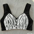 thumbnail image 2 of ManxiVoo Full Bust Front Closure Wireless Bra Large Cup Size Supportive Comfort Fit Seamless Camisole Style Printed Design XL Size Black, 2 of 6