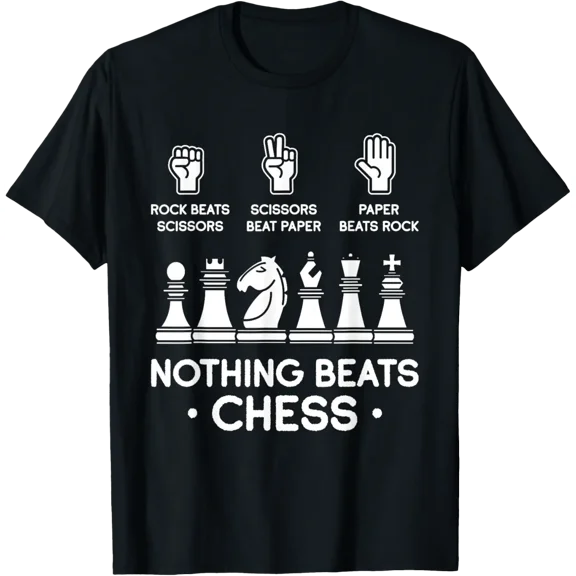 Rock Paper Scissors Nothing Beats Chess T-Shirt tee