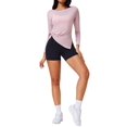 thumbnail image 3 of Womens'S Sheer Off the Shoulder Pullover Mesh Workout Long Sleeve T Shirt Pink S, 3 of 8
