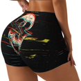 thumbnail image 3 of Workout Shorts Women, Glitch Screaming Skull Biker Shorts for Women Running Gym Spandex Shorts Tummy Control, 3 of 8