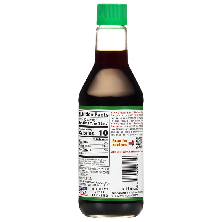 Kikkoman, Less Sodium Soy Sauce, 10 fl oz, Flavorful Cooking