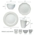 thumbnail image 3 of Pfaltzgraff French Lace 16 Piece Stoneware Dinnerware Set White, 3 of 5