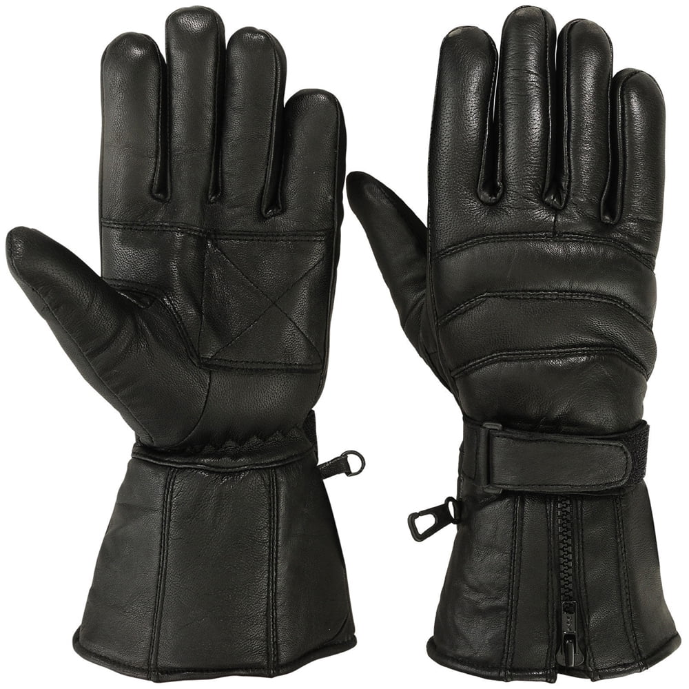 Mens Leather Motorcycle Gloves Driving Motorbike Riding Glove Thermal Lining 